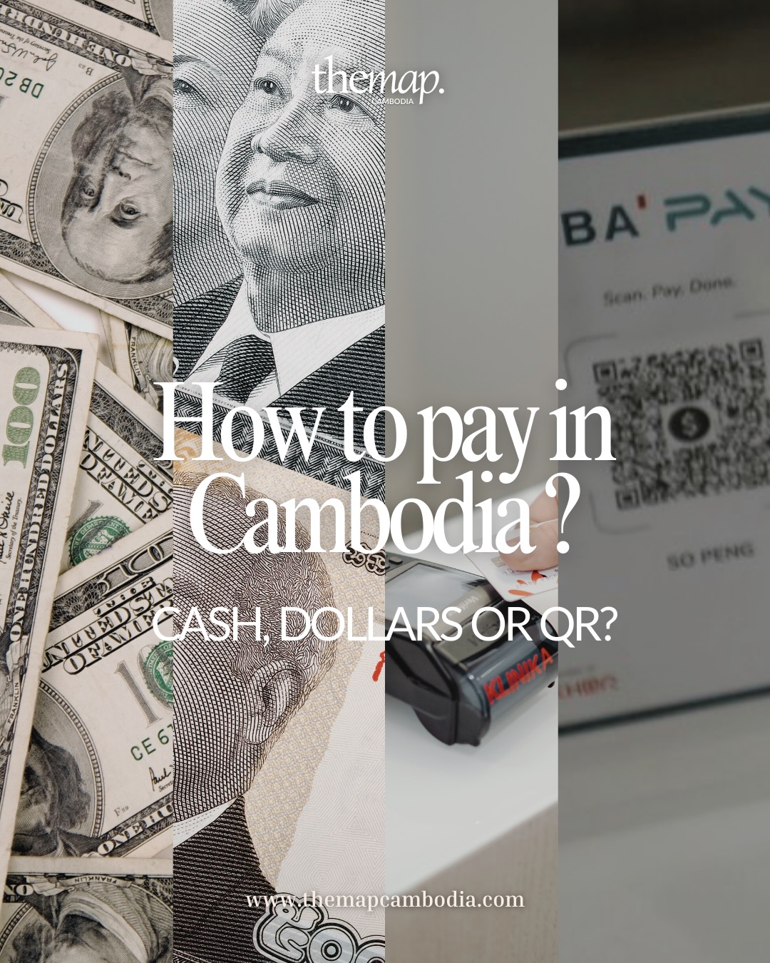 How to pay in Cambodia: US dollars, Khmer riel and a QR payment stand