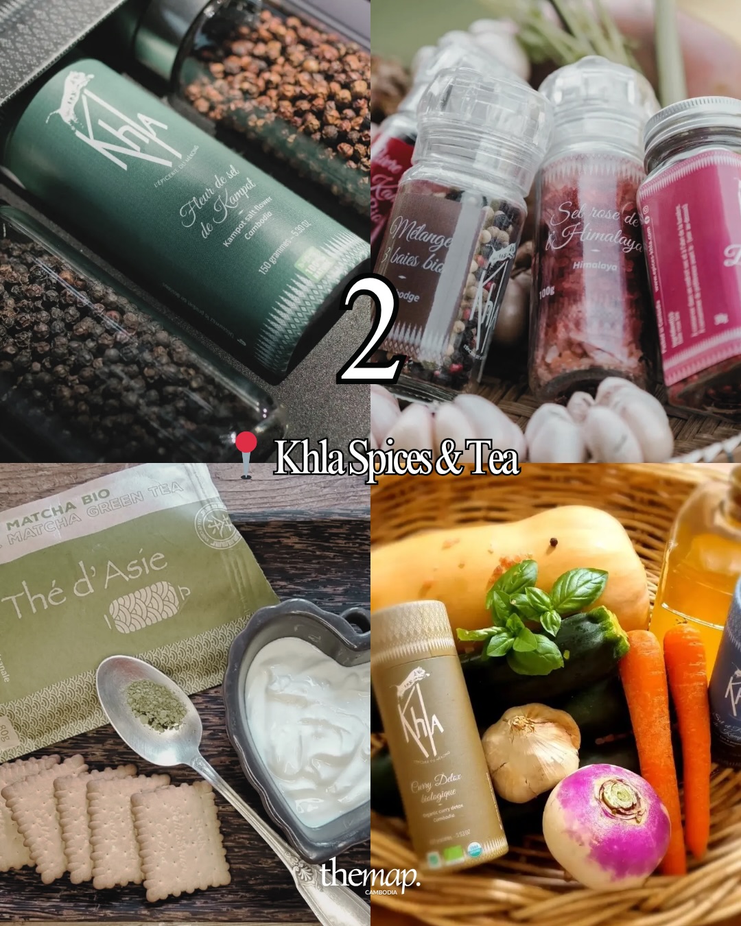 Kampot salt, spice blends and tea packaged at Khla Spices and Tea