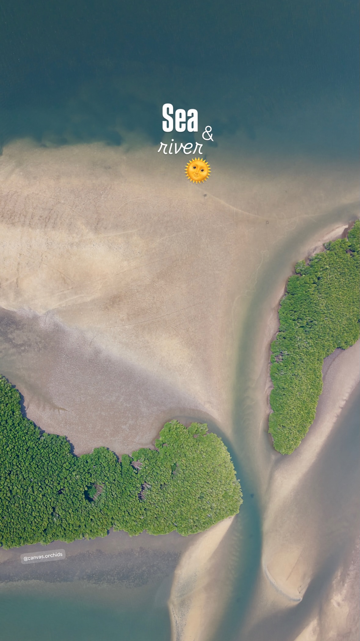 La rencontre entre la mer et la rivière à Koh Kong, vue du ciel