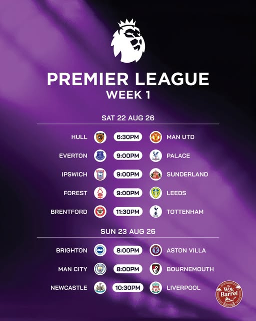 Premier League Week 1 Live Screenings