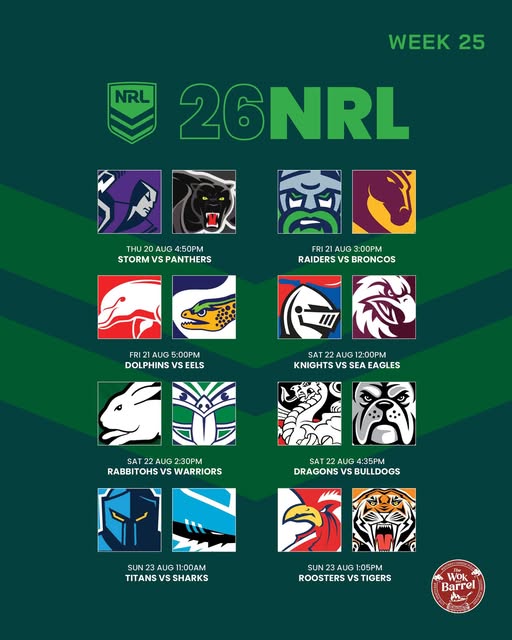 NRL Week 25 Live Screenings