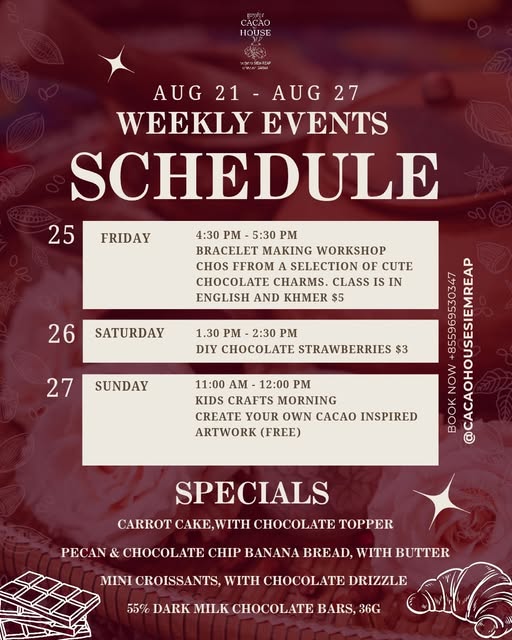 Weekend Creative Workshops at Cacao House
