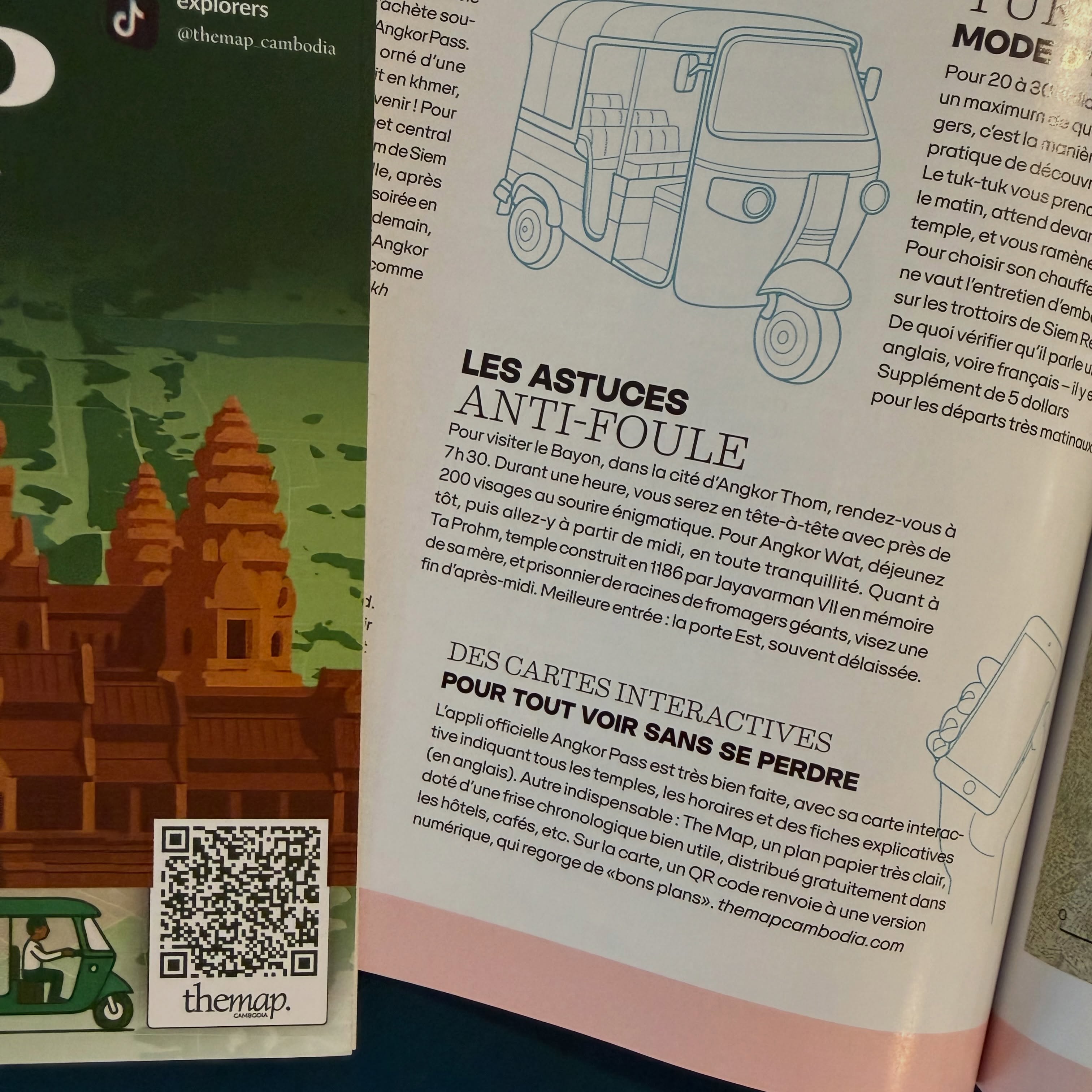 A page of the GEO Cambodia issue open beside a printed copy of The Map